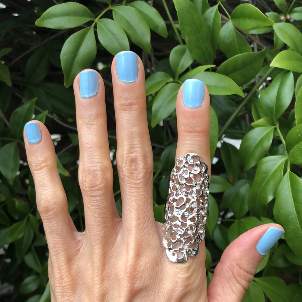 Silver Boho Filigree Statement Ring - image 4